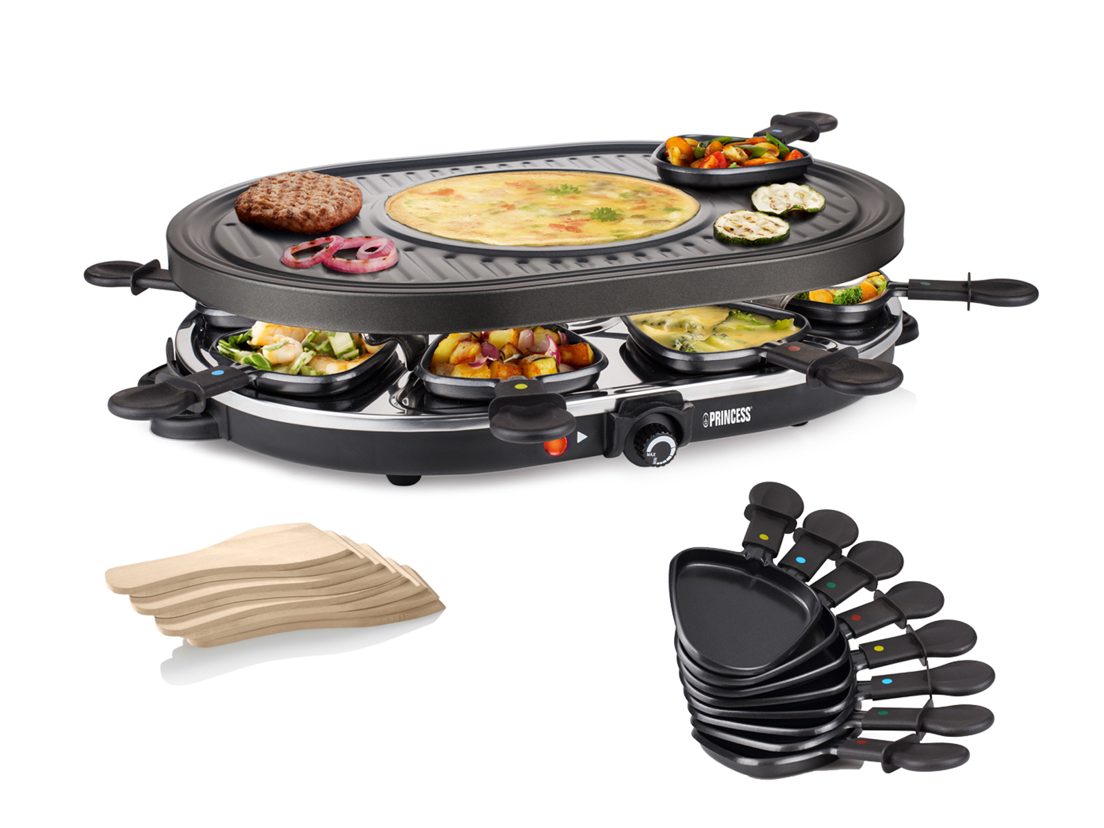 Elektro Tischgrill Schweizer Raclette Grill Sets mit Pfännchen für 4-8  Personen